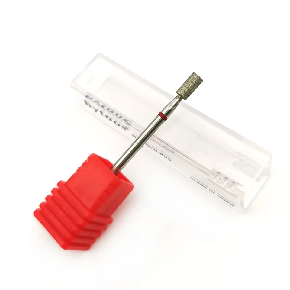 HYTOOS Fine Grit Russian Cuticle Bit Barrel Diamond Nail Drill Bits Electric Manicure Drill Rotary Burr Nails Accessories