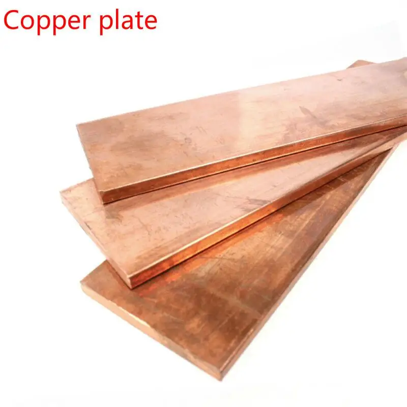 99% Pure Cu Flat Copper Bar Plate Metal Strip Thickness 1/1.5/2/3/4/5 mm Length 250 mm