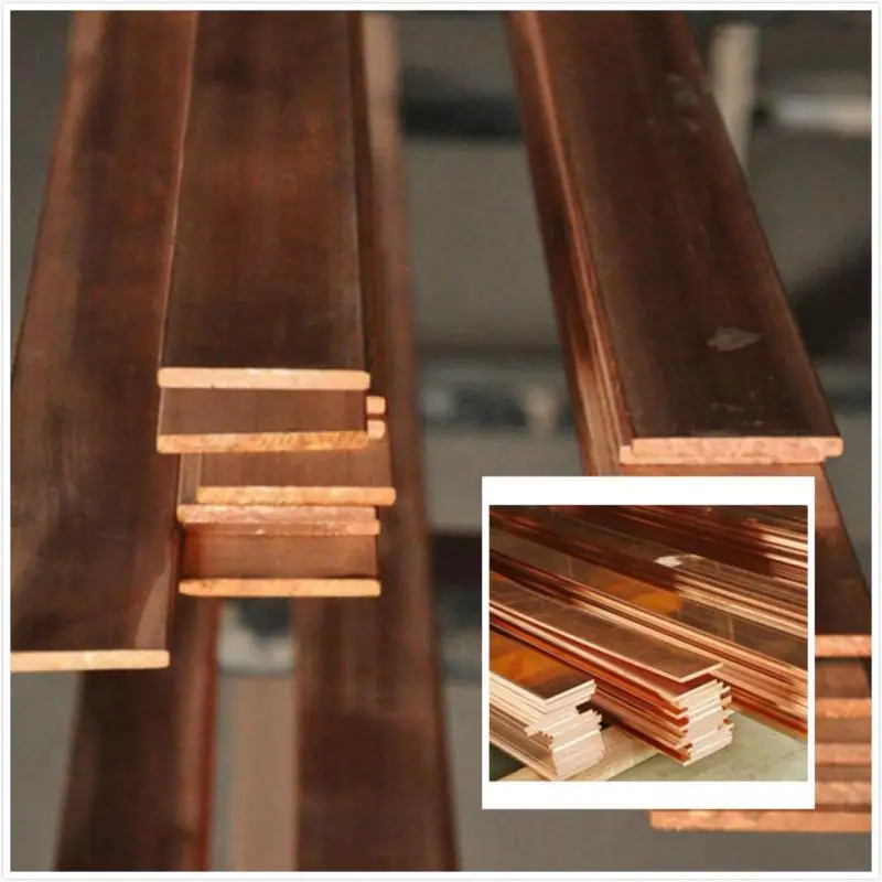99% Pure Cu Flat Copper Bar Plate Metal Strip Thickness 1/1.5/2/3/4/5 mm Length 250 mm