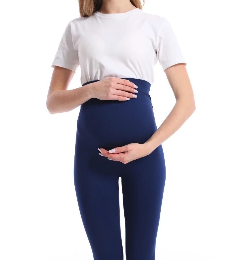 High Waist Pregnancy Leggings Skinny Maternity Clothes for Pregnant Women Belly Support Knitted Leggins Body Shaper Trousers