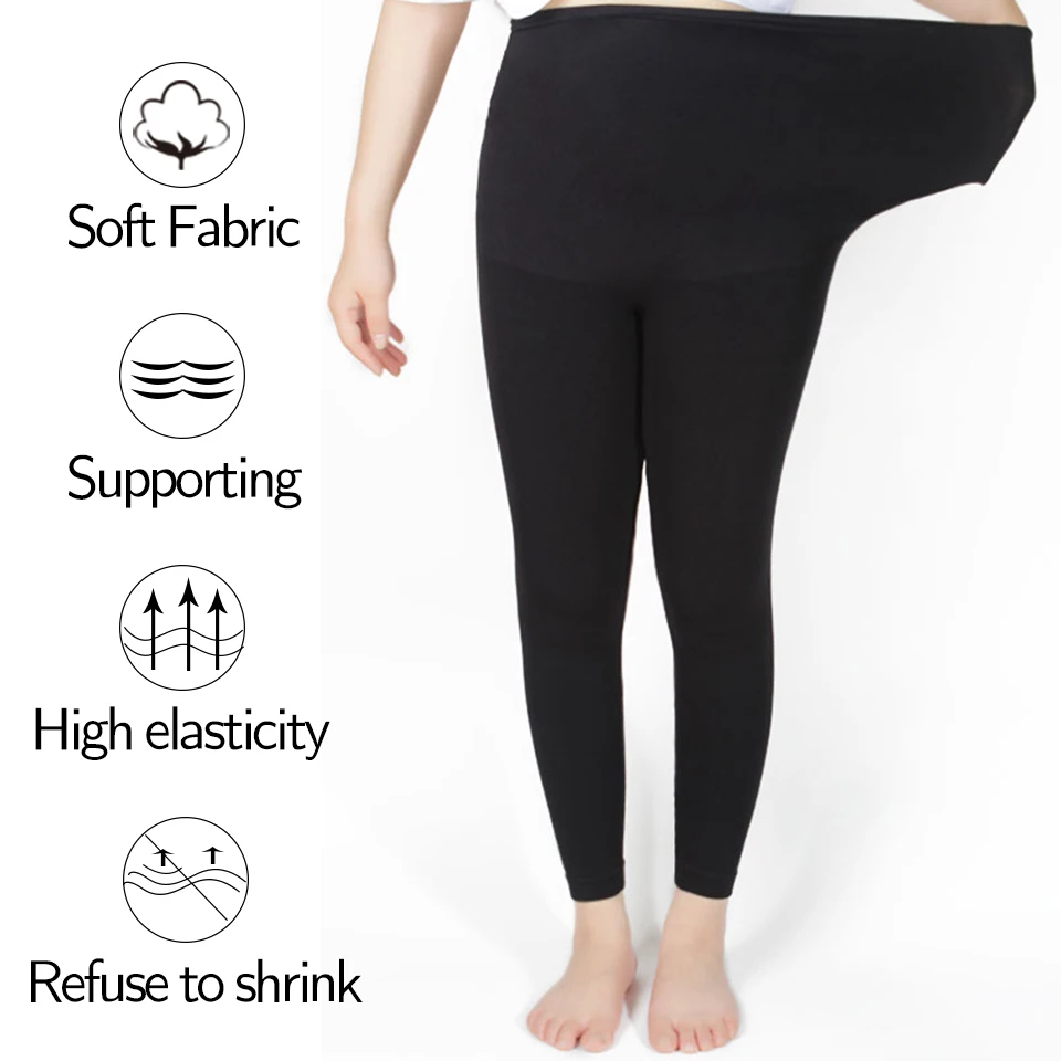 High Waist Pregnancy Leggings Skinny Maternity Clothes for Pregnant Women Belly Support Knitted Leggins Body Shaper Trousers
