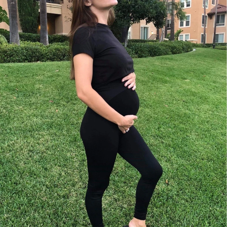 High Waist Pregnancy Leggings Skinny Maternity Clothes for Pregnant Women Belly Support Knitted Leggins Body Shaper Trousers