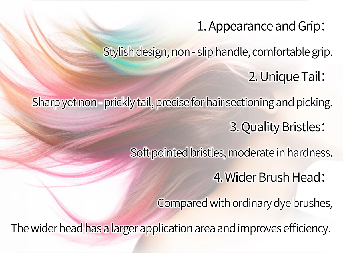 SHKALLI Professional Tint Brush for Salon Hair Dye Wider Soft Bristles Hair Brush Hair Dyeing Tools