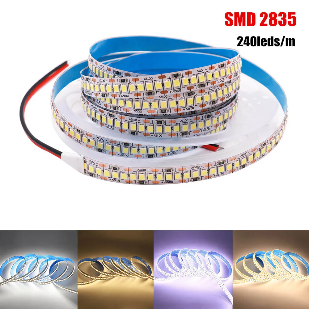 DC 12V Led Strip SMD 5050 5054 2835 Waterproof 6000K 4000K 3000K 60 120 240Leds/m Flexible LED Ribbon Tape Light Strip Lamp 5m