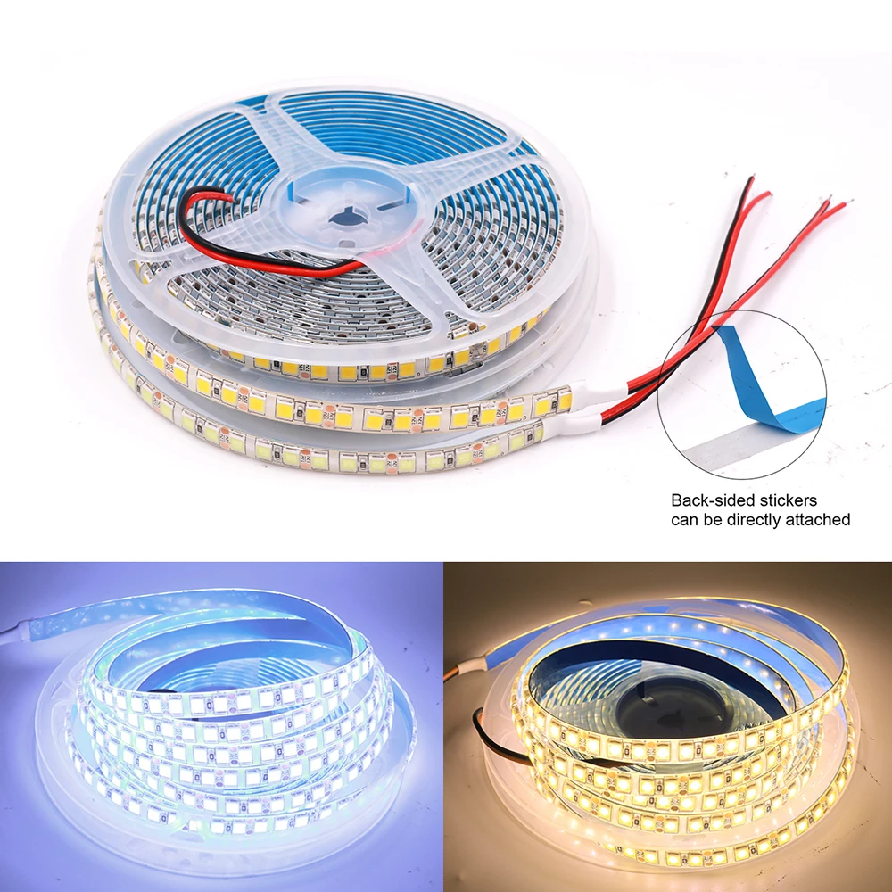 DC 12V Led Strip SMD 5050 5054 2835 Waterproof 6000K 4000K 3000K 60 120 240Leds/m Flexible LED Ribbon Tape Light Strip Lamp 5m