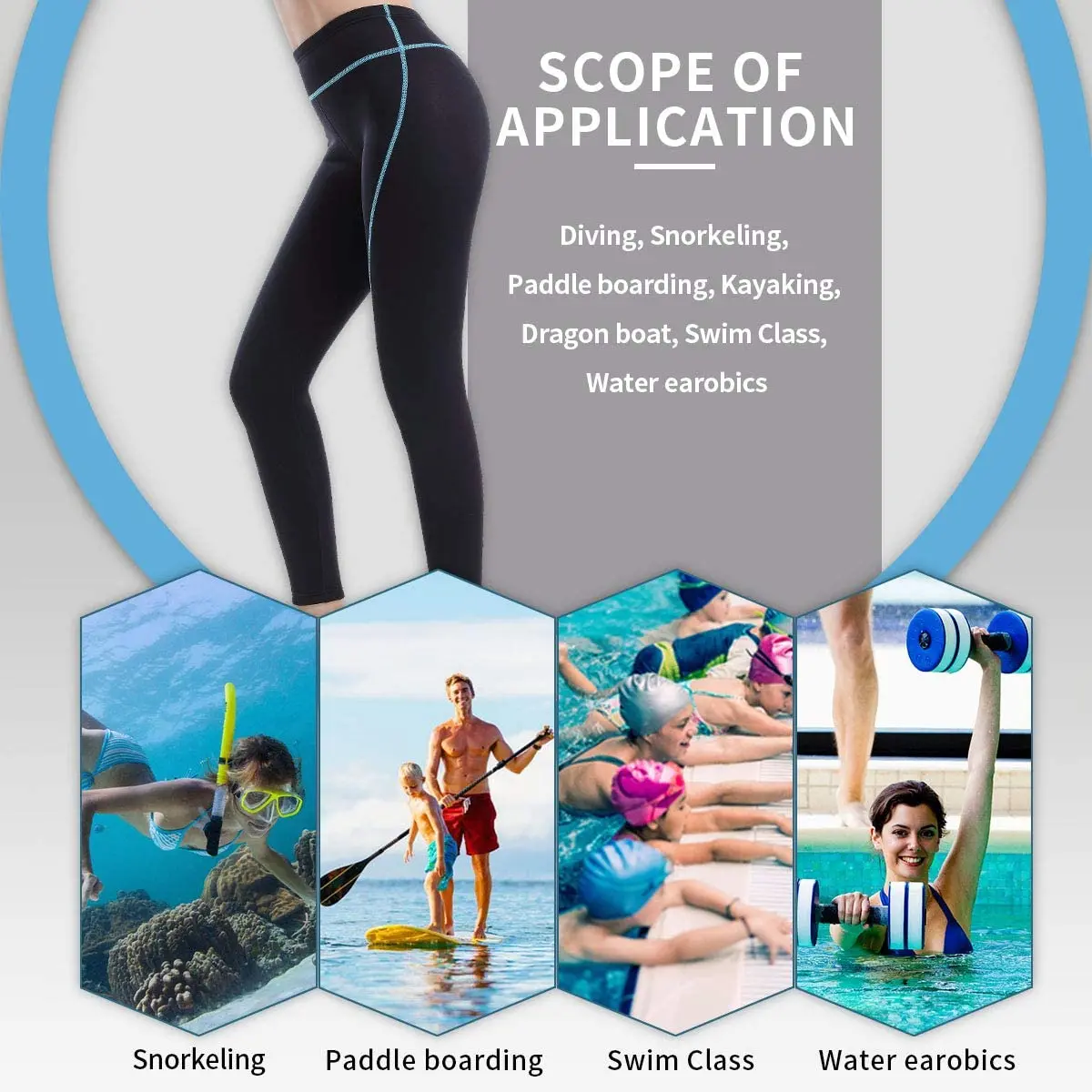 Women's Wetsuit Pants 2mm Neoprene Sauna Leggings Keep Warm for Water Aerobics Diving Surfing Swimming Snorkeling Scuba Kayaking
