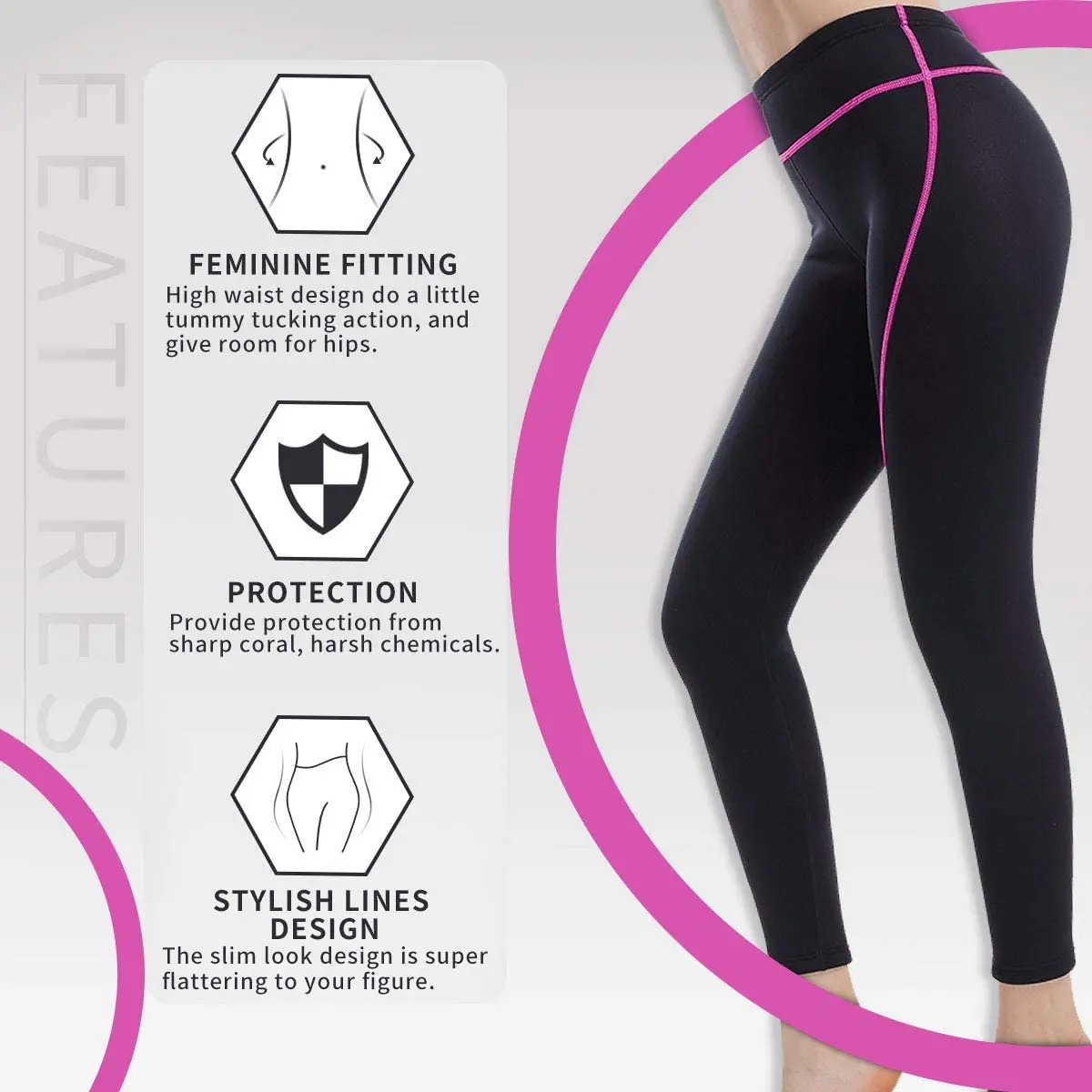 Women's Wetsuit Pants 2mm Neoprene Sauna Leggings Keep Warm for Water Aerobics Diving Surfing Swimming Snorkeling Scuba Kayaking