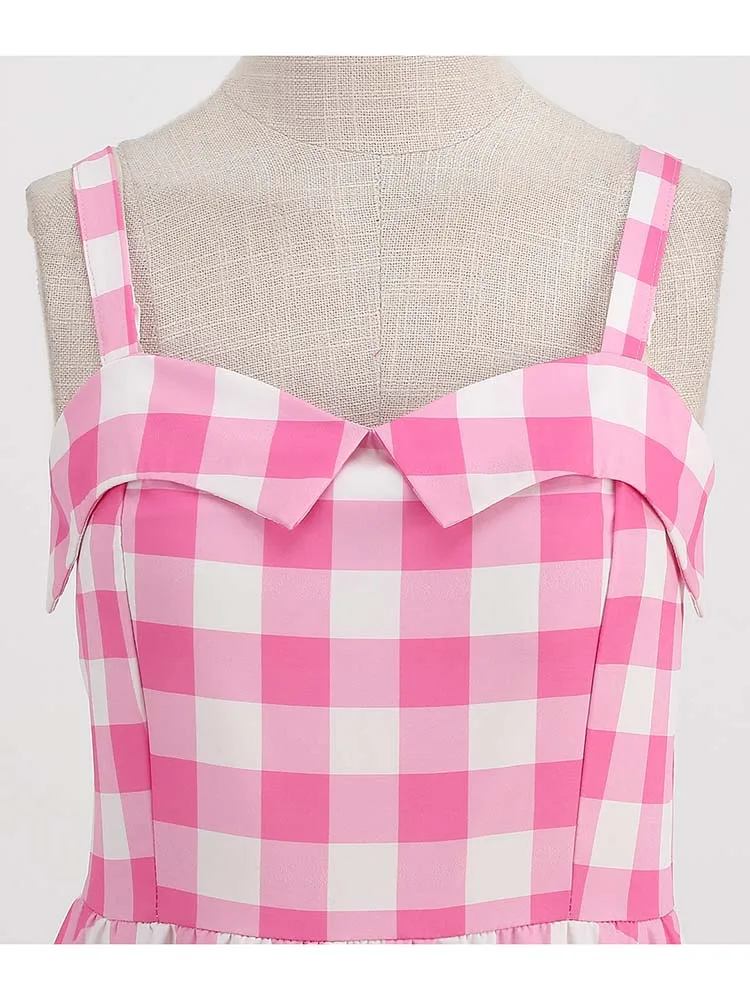 Polka Dot Party Dress Elegant Women Summer Puff Sleeve Square Collar Elastic Waist Vintage Midi Sundress Casual Beach