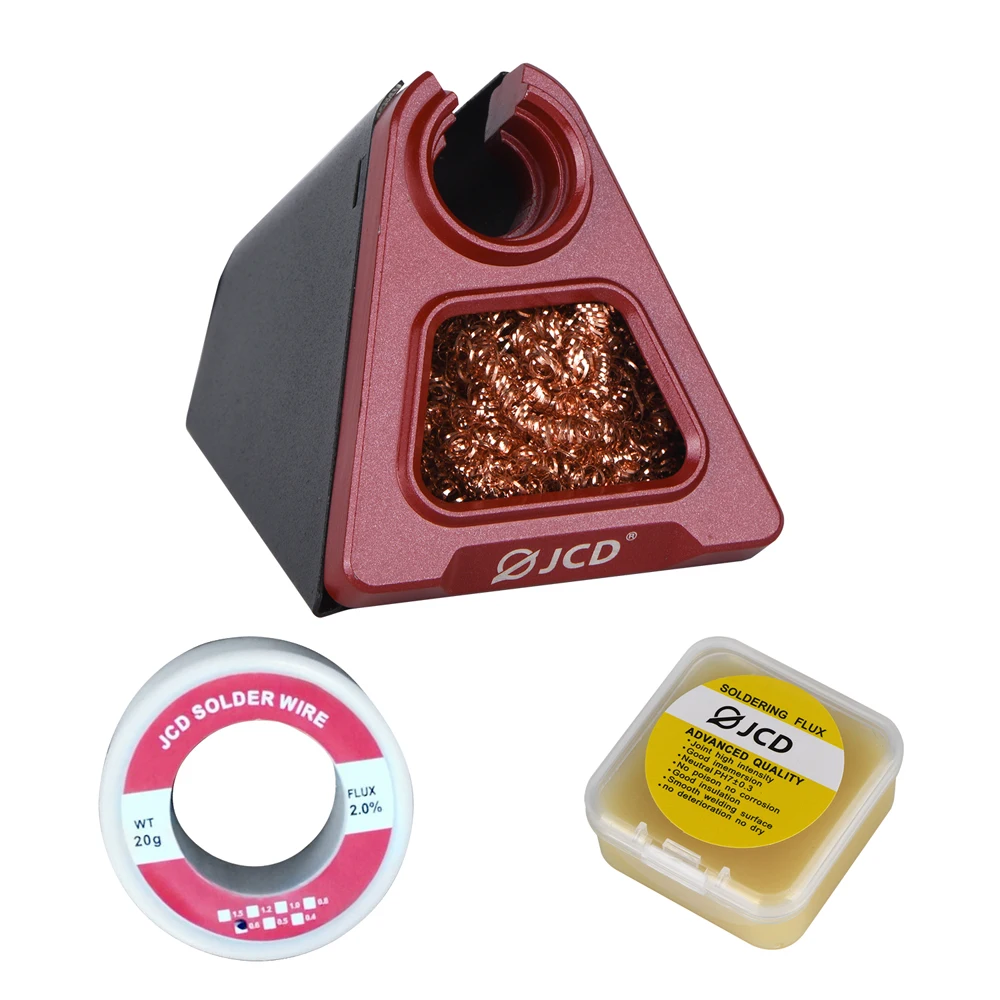 JCD 820 Aluminum Alloy Electric Soldering Iron Stand Holder with Welding Cleaning Copper Ball Solder Wire RMA Flux