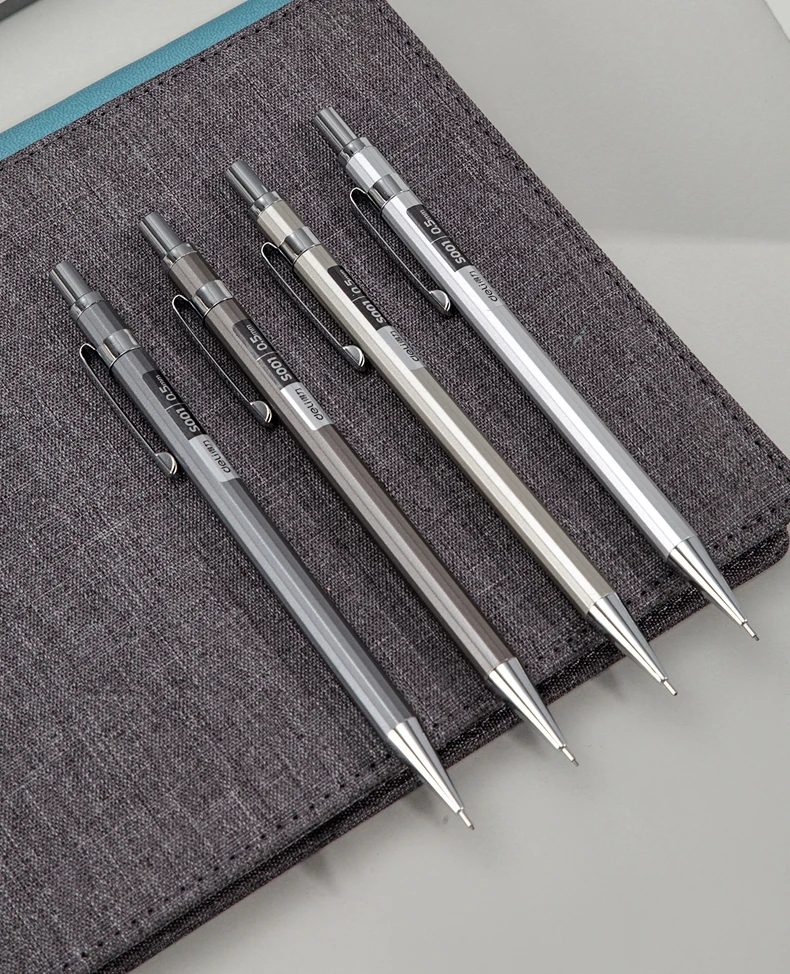 DELI High Quality Full Metal Mechanical Pencil 0.5/0.7 Lapices For Professional PaintingAnd Writing School Supplies