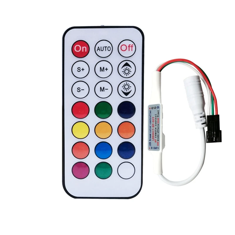 DC5V WS2812b Individually Addressable 5050 RGB Pixel Ring 8/16/24/35/45Leds Black/White PCB With 21Key Mini USB Controller Kit