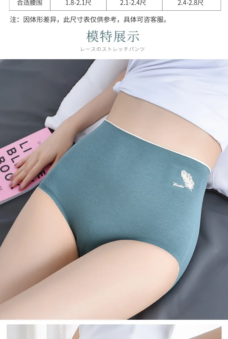 Women's Cotton Underwear Sexy Solid Color Panties Fashion Comfort Briefs Plus Size High Waist Seamless Soft Panties Lingerie