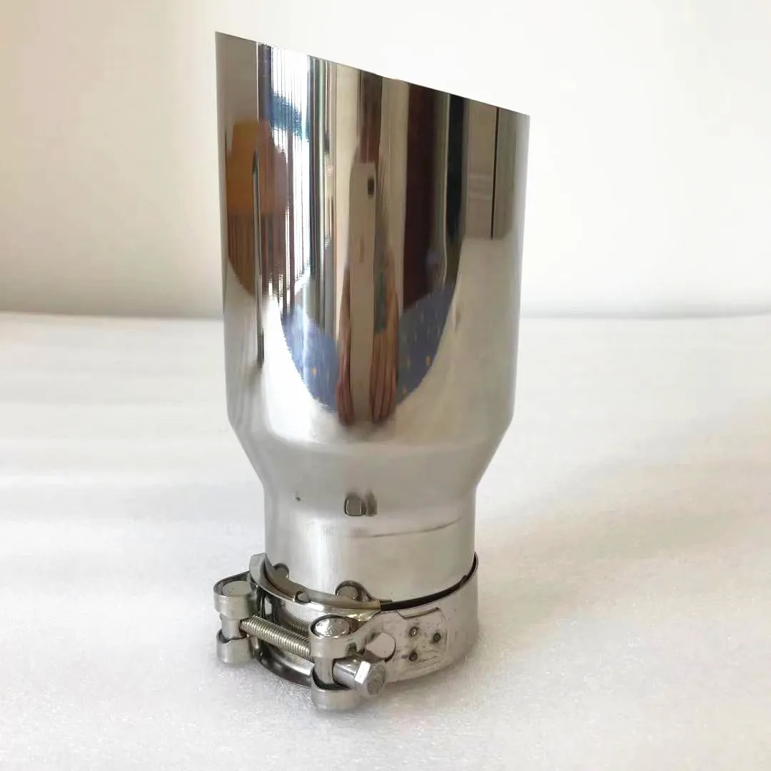 1PCS Universal 304 Stainless Steel Automobile Exhaust Pipe Muffler Car Accessory Modification