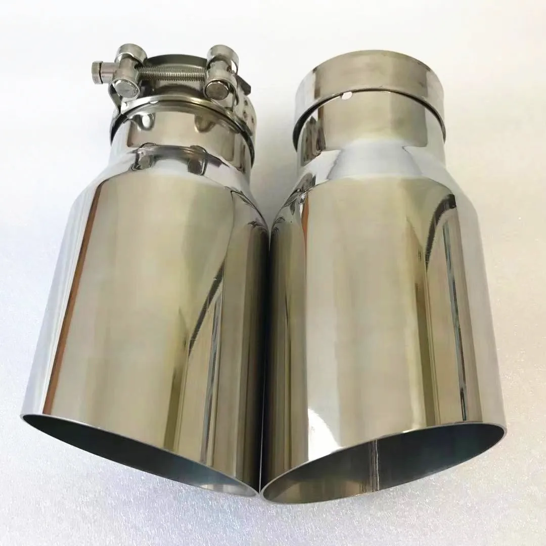 1PCS Universal 304 Stainless Steel Automobile Exhaust Pipe Muffler Car Accessory Modification
