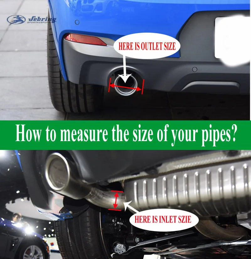 1PCS Universal 304 Stainless Steel Automobile Exhaust Pipe Muffler Car Accessory Modification