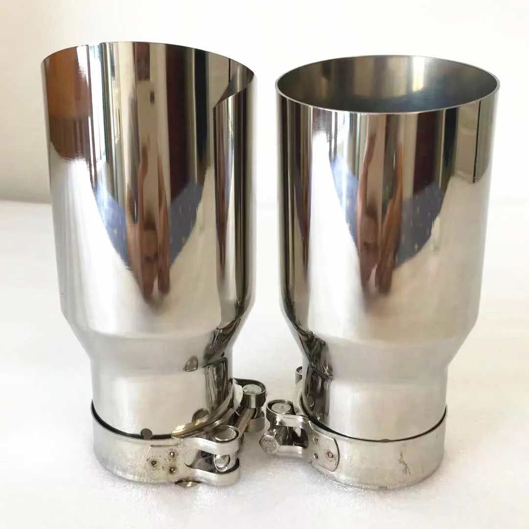 1PCS Universal 304 Stainless Steel Automobile Exhaust Pipe Muffler Car Accessory Modification