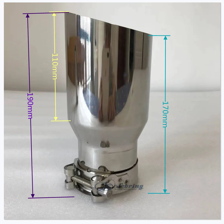 1PCS Universal 304 Stainless Steel Automobile Exhaust Pipe Muffler Car Accessory Modification