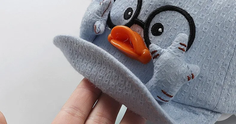 2 Styles Summer Kids Mesh Baseball Caps Baby Lovely Cartoon Duck Cotton Hats Girl Boys Outdoor Sunshade Headwear 1-10M