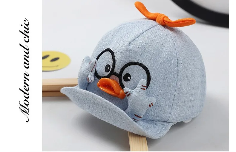 2 Styles Summer Kids Mesh Baseball Caps Baby Lovely Cartoon Duck Cotton Hats Girl Boys Outdoor Sunshade Headwear 1-10M