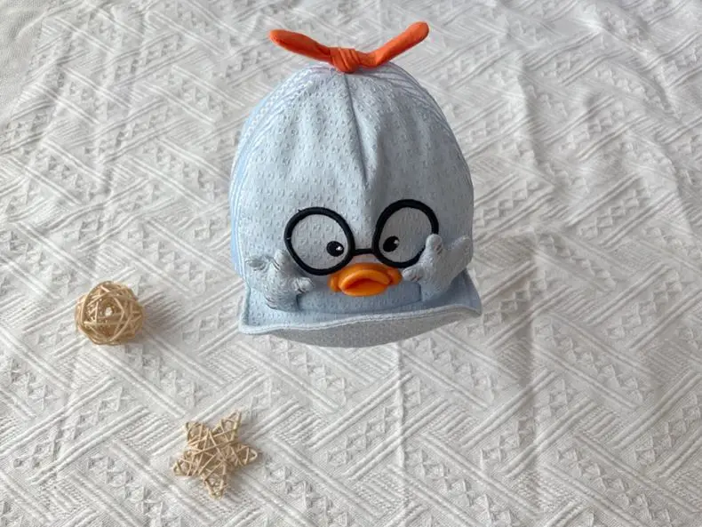 2 Styles Summer Kids Mesh Baseball Caps Baby Lovely Cartoon Duck Cotton Hats Girl Boys Outdoor Sunshade Headwear 1-10M