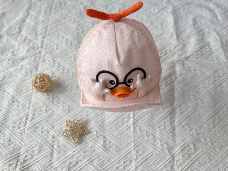 2 Styles Summer Kids Mesh Baseball Caps Baby Lovely Cartoon Duck Cotton Hats Girl Boys Outdoor Sunshade Headwear 1-10M