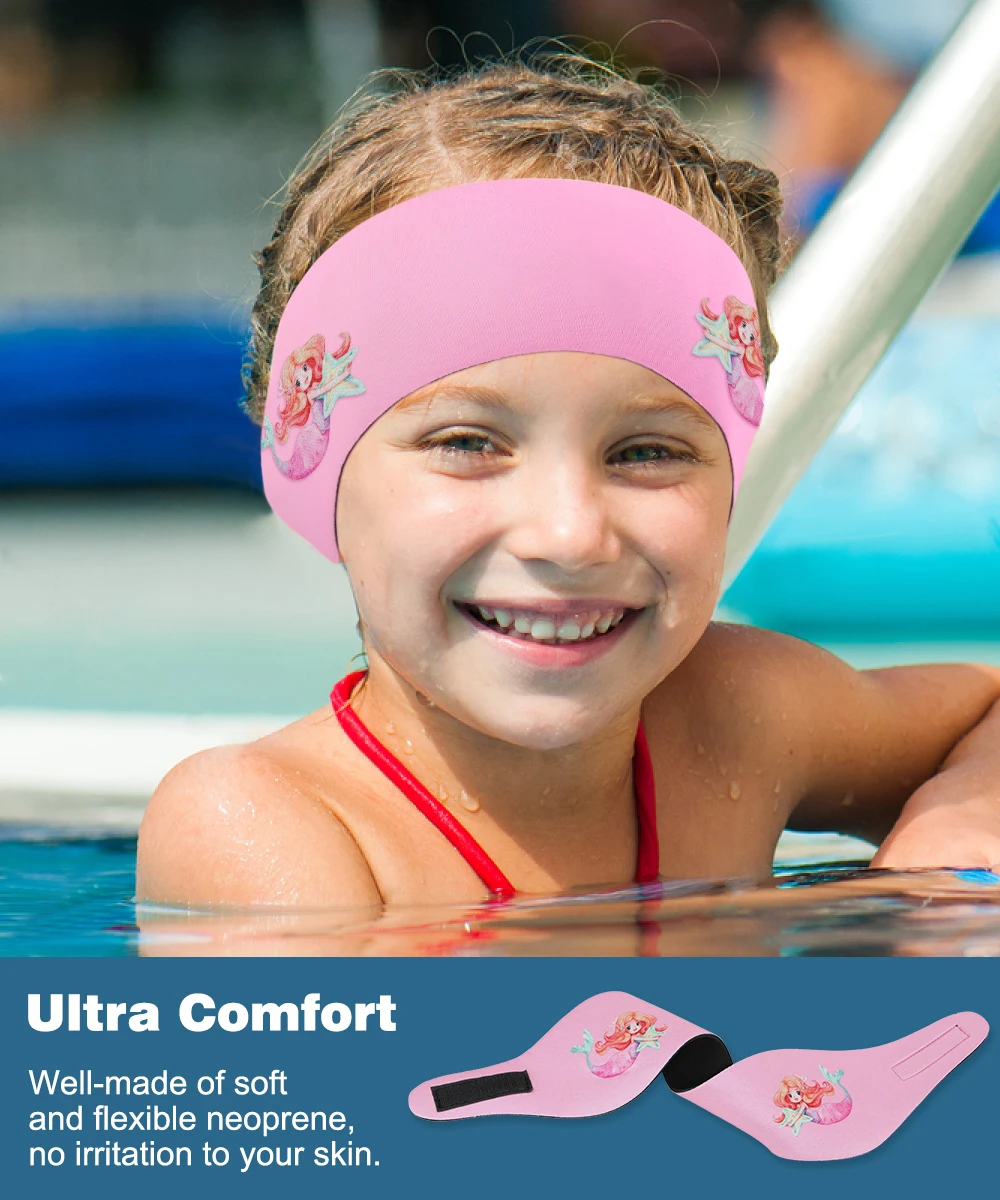 Waterproof Swimming Headband for Kids Adjustable Keep Water Out Ear Protection Band for Bathing Swimming Diving Ear Band
