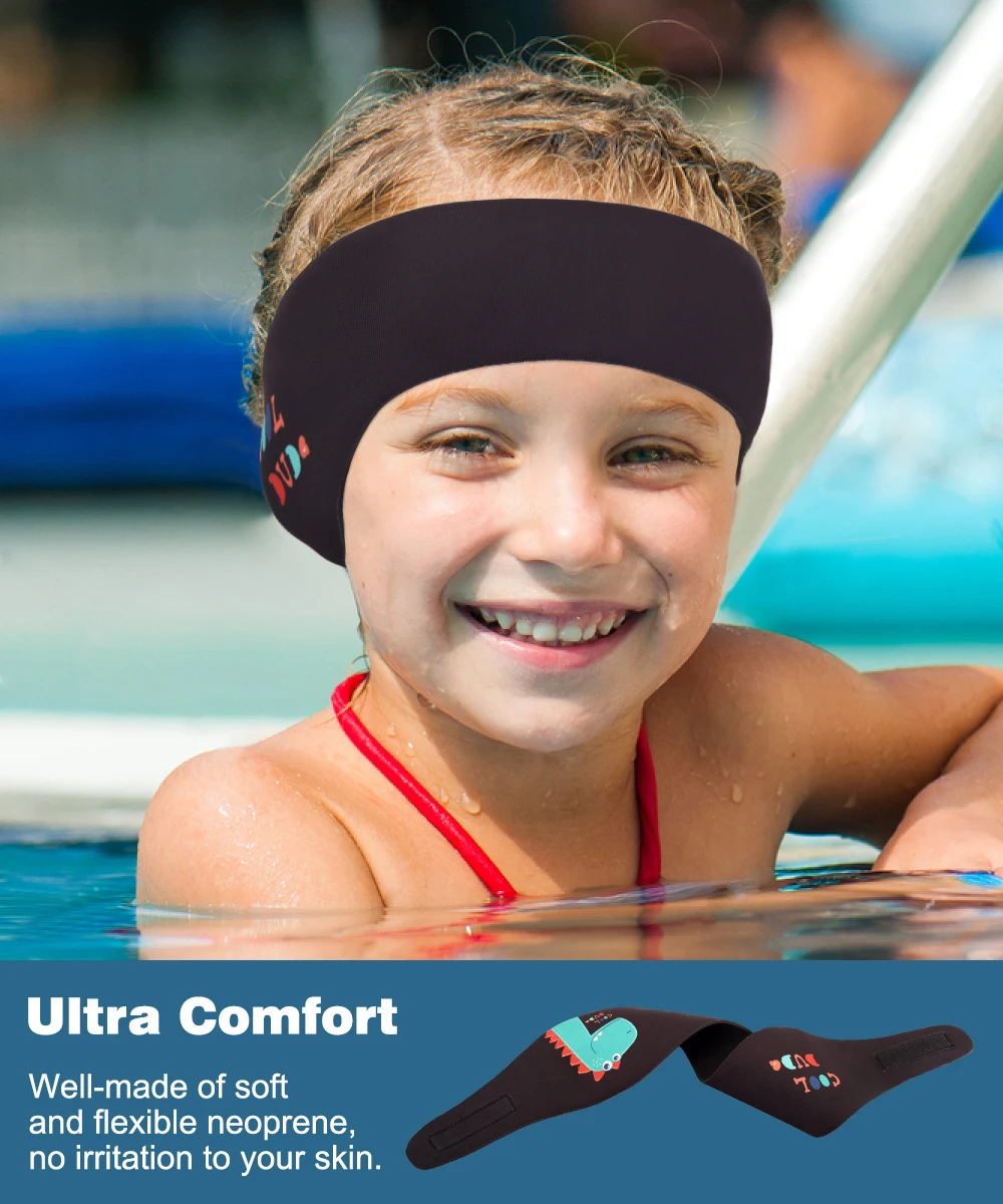 Waterproof Swimming Headband for Kids Adjustable Keep Water Out Ear Protection Band for Bathing Swimming Diving Ear Band