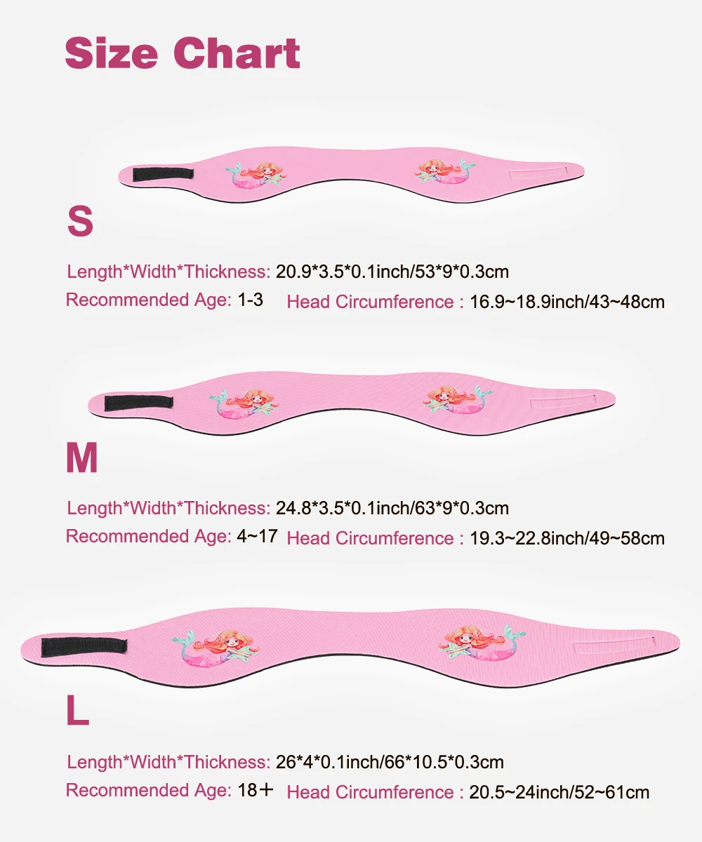 Waterproof Swimming Headband for Kids Adjustable Keep Water Out Ear Protection Band for Bathing Swimming Diving Ear Band