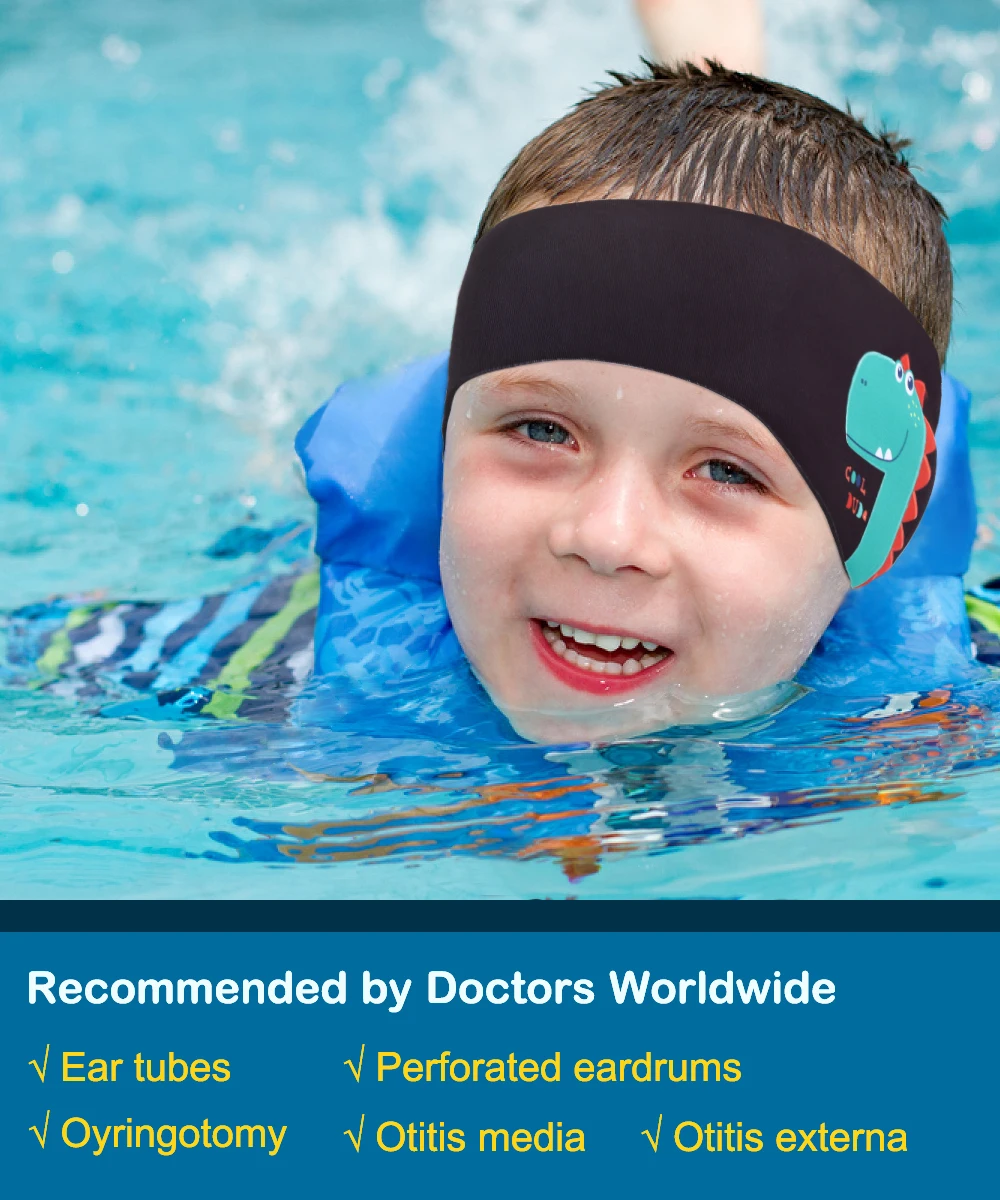 Waterproof Swimming Headband for Kids Adjustable Keep Water Out Ear Protection Band for Bathing Swimming Diving Ear Band