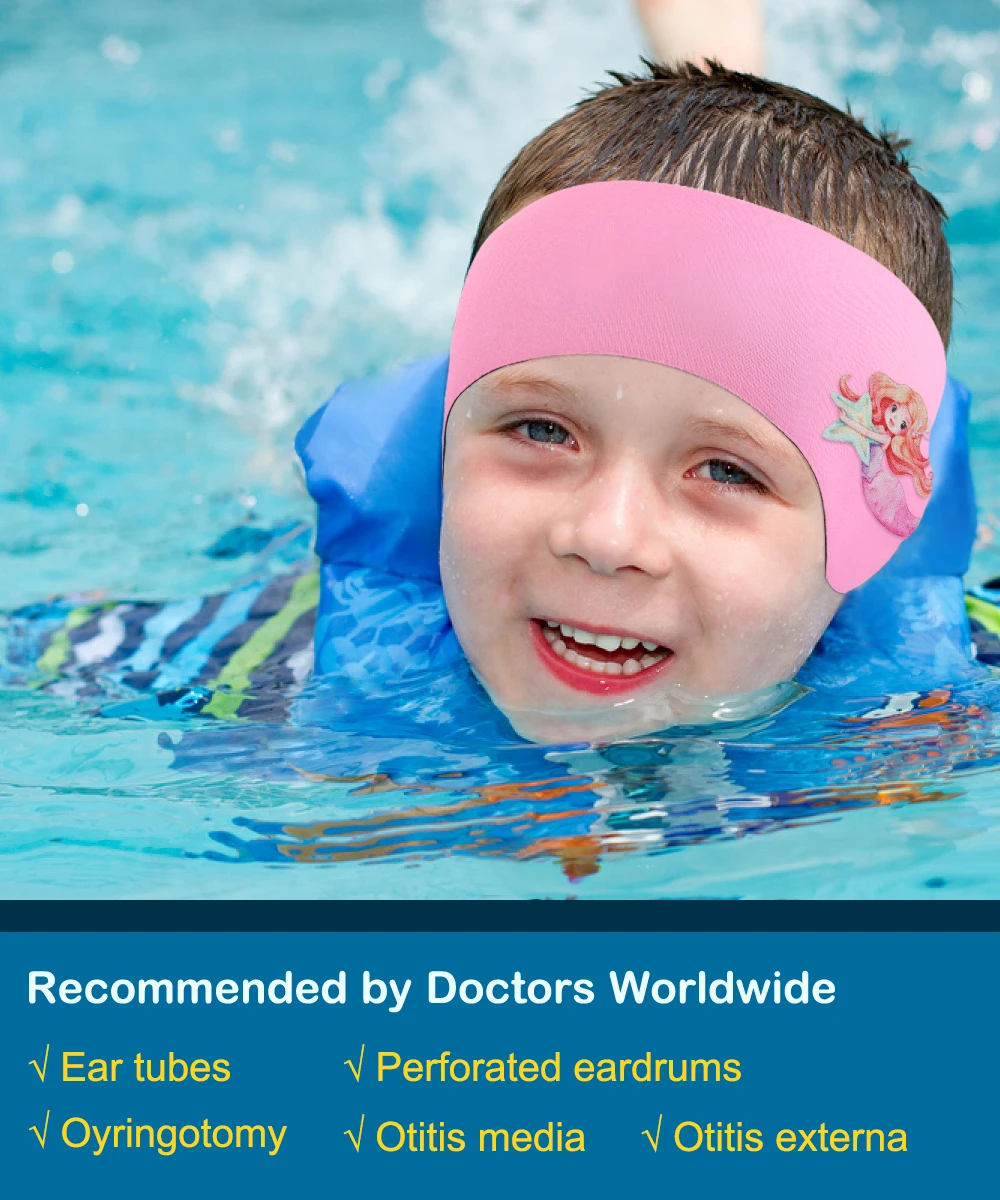 Waterproof Swimming Headband for Kids Adjustable Keep Water Out Ear Protection Band for Bathing Swimming Diving Ear Band