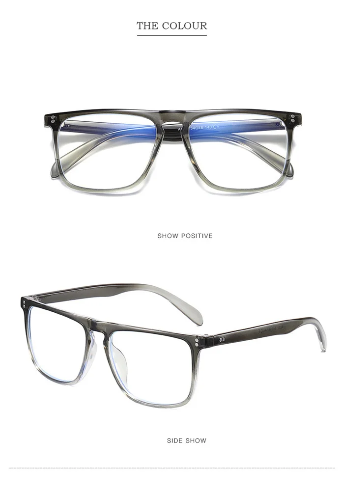 Blue Light Blocking Square Myopia Glasses Finished Unisex Retro Black Frame Student Prescription Spectacles 0 -0.5 -0.75 To -6.0