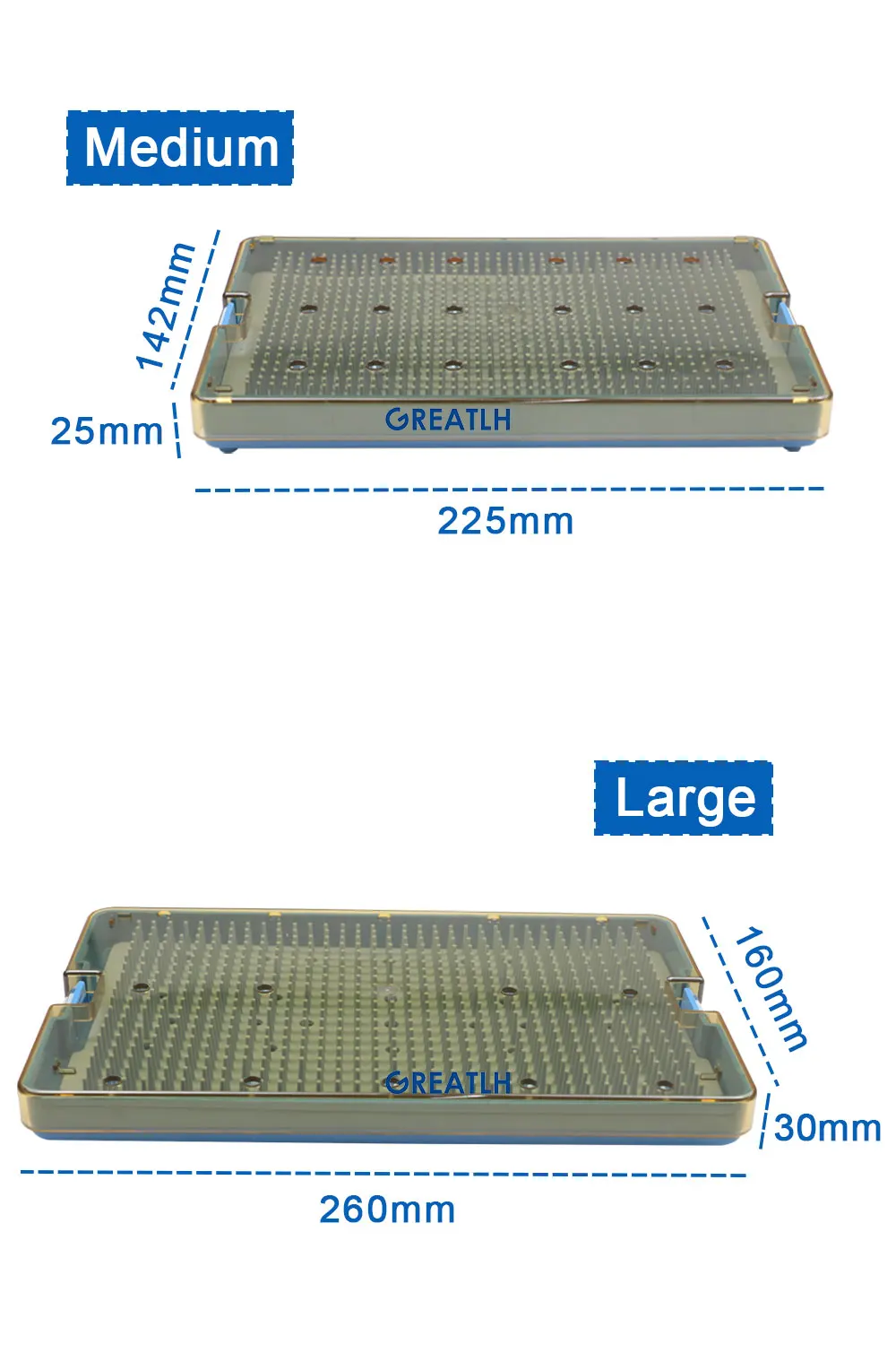 Silicone Sterilization Tray Case Box Ophthalmic Dental Instruments Disinfection Box