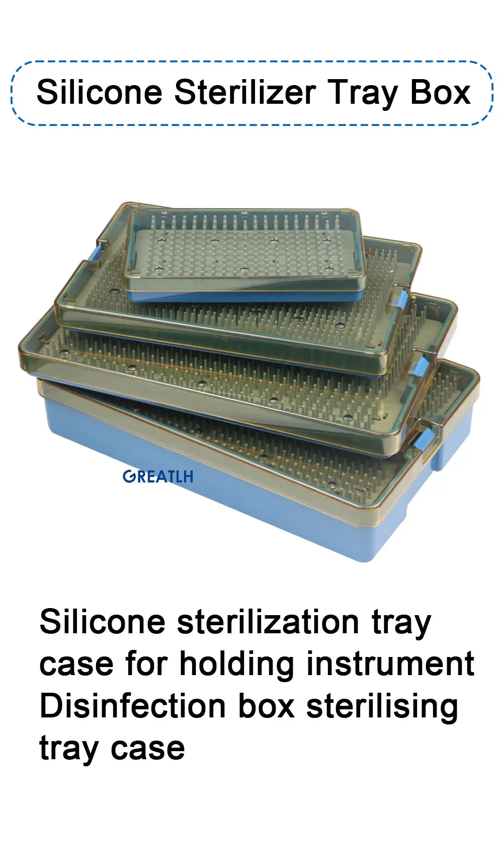 Silicone Sterilization Tray Case Box Ophthalmic Dental Instruments Disinfection Box