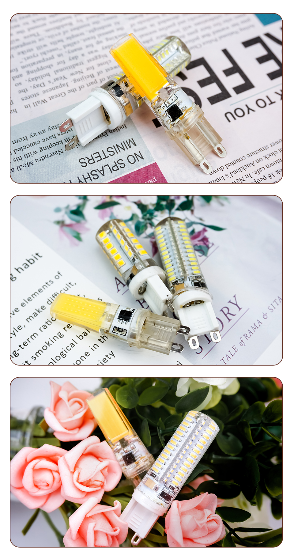 6pcs/lot LED G9 Lamp AC220V 6W 7W 9W 10W 12W Led Bulb SMD 2835 3014 2508 Led G9 Light Replace 20W/30W/40W/50W Halogen Lamp Light