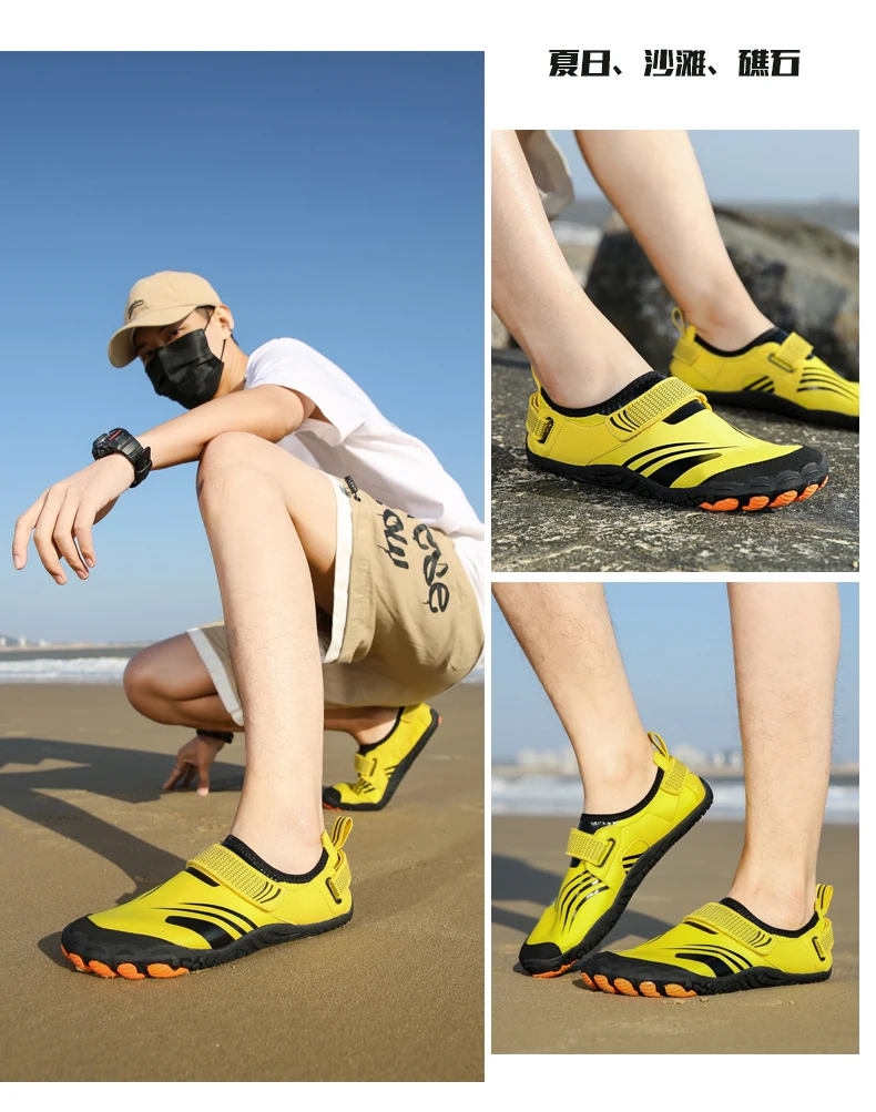 Unisex Swimming Water Shoes Men Barefoot Outdoor Beach Sandals Upstream Aqua Shoes Plus Size Nonslip River Sea Diving Sneakers