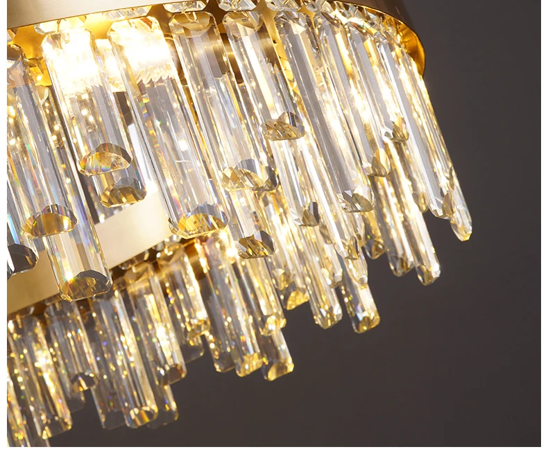 Golden Chrome Silver Round Oval Crystal LED Hanging Lamps Chandelier Lighting Suspension Luminaire Lampen For Dinning Room
