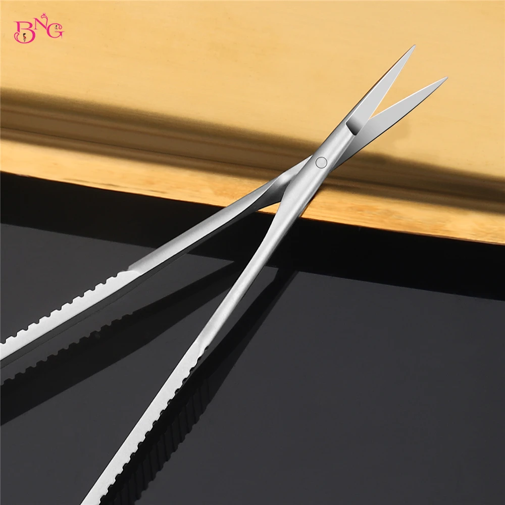 BNG Stainless Steel Eyebrow Makeup Scissor Trimmer Special Bending Scissors Make Up Beauty Tool Straight Curved Cuticle Remove