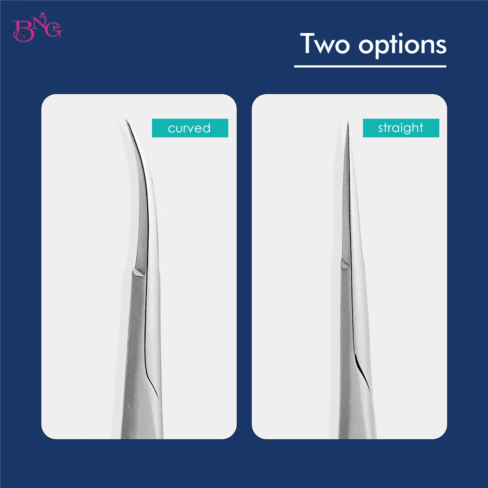 BNG Stainless Steel Eyebrow Makeup Scissor Trimmer Special Bending Scissors Make Up Beauty Tool Straight Curved Cuticle Remove
