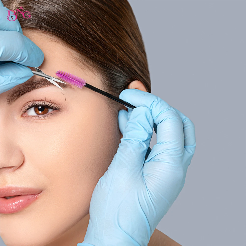 BNG Stainless Steel Eyebrow Makeup Scissor Trimmer Special Bending Scissors Make Up Beauty Tool Straight Curved Cuticle Remove