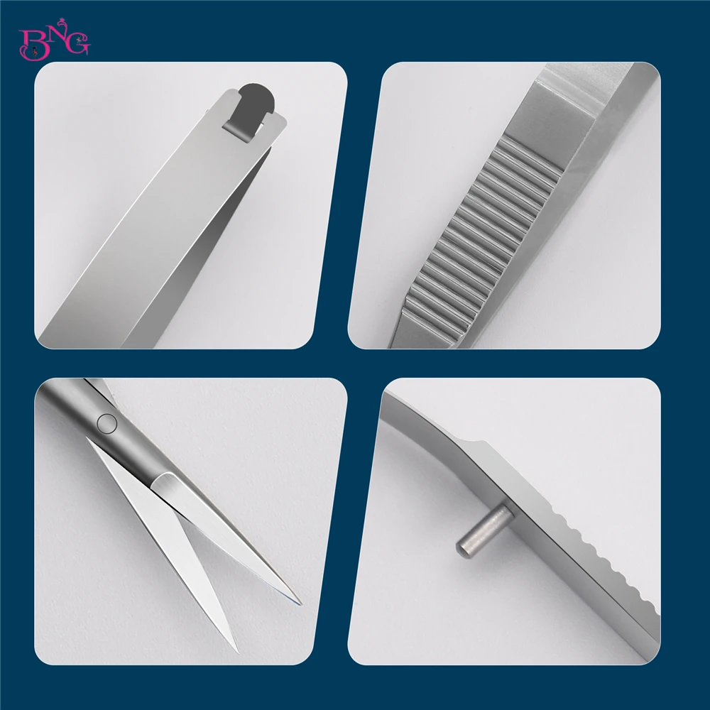 BNG Stainless Steel Eyebrow Makeup Scissor Trimmer Special Bending Scissors Make Up Beauty Tool Straight Curved Cuticle Remove