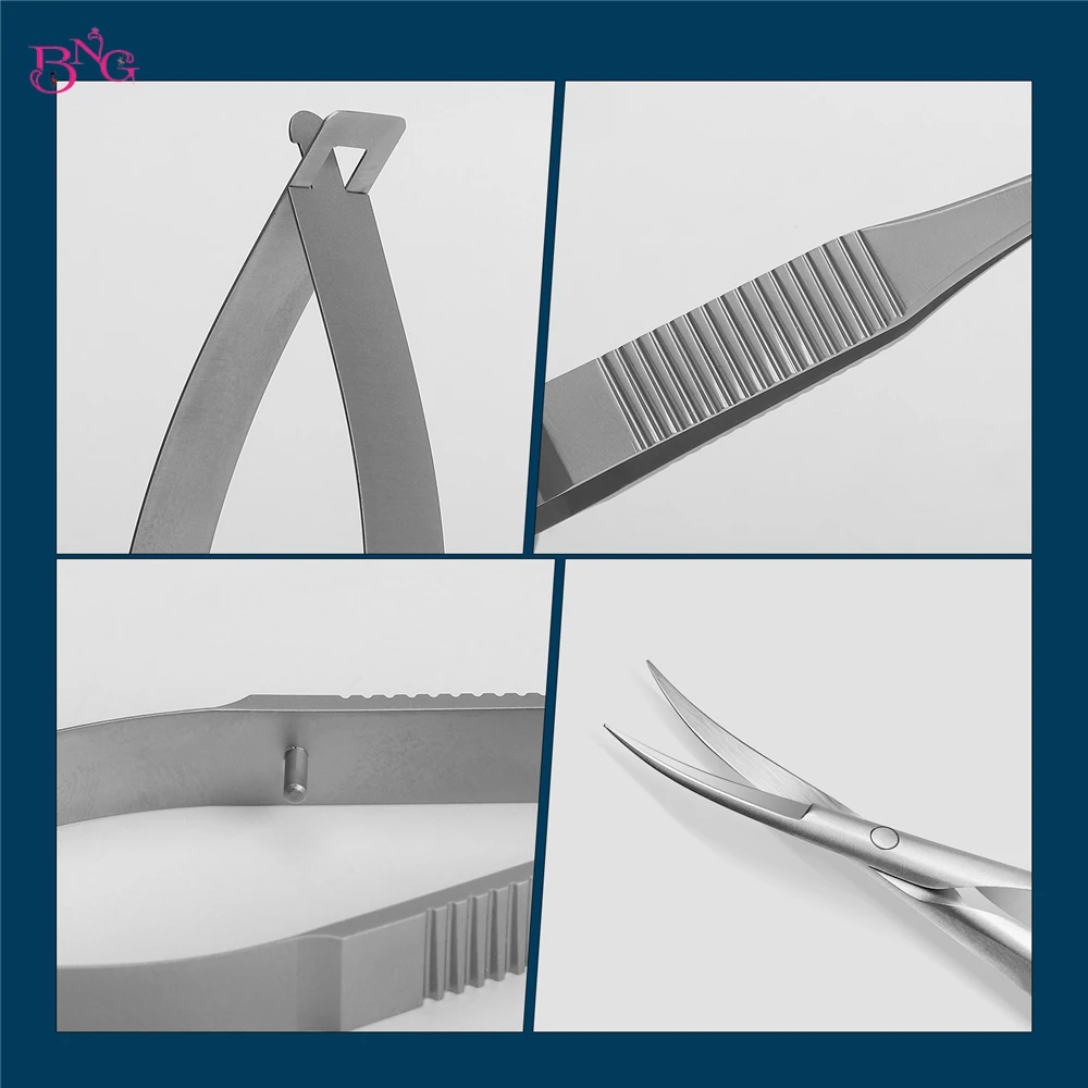 BNG Stainless Steel Eyebrow Makeup Scissor Trimmer Special Bending Scissors Make Up Beauty Tool Straight Curved Cuticle Remove