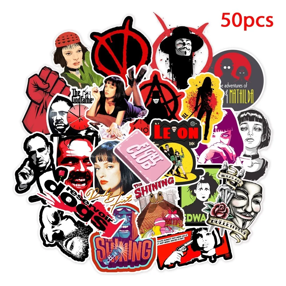 10/30/50pcs Classic Movie stickers For Luggage Laptop Art Painting Kill Bill Pulp Fiction Poster Stickers waterproof skateboard
