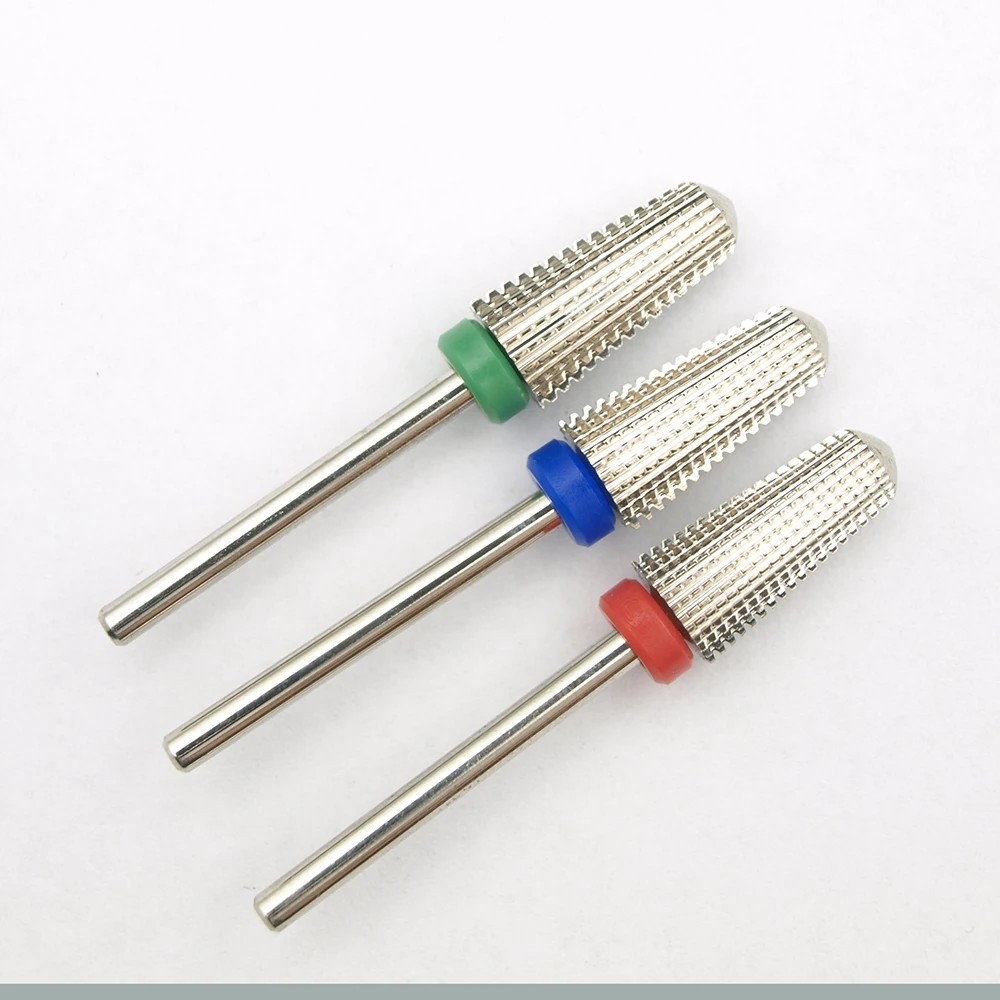 5-in-1 Silver Tungsten Carbide Nail Drill Bit Multifunction Round Milling Cutter for Left and Right Hand Manicure Pedicure