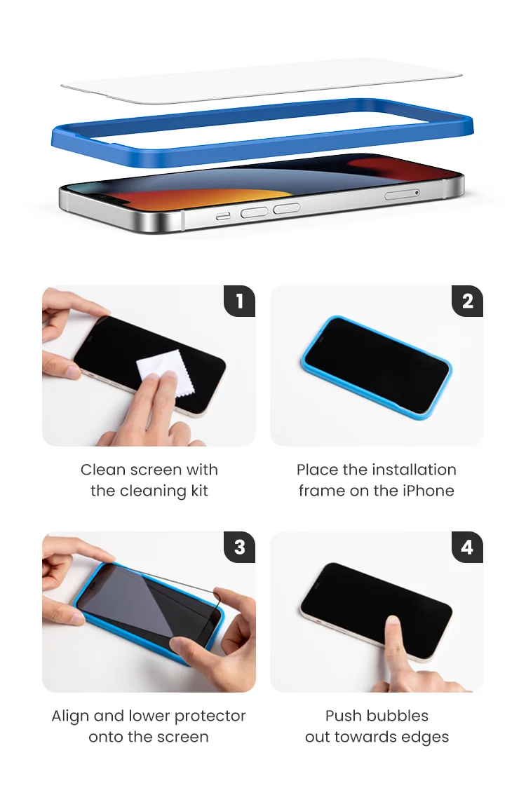UGREEN 2PCS Screen Protector For iPhone 15 14 13 12 Pro Max Full Cover Tempered Glass For iPhone 14 Plus Camera Lens Protectors