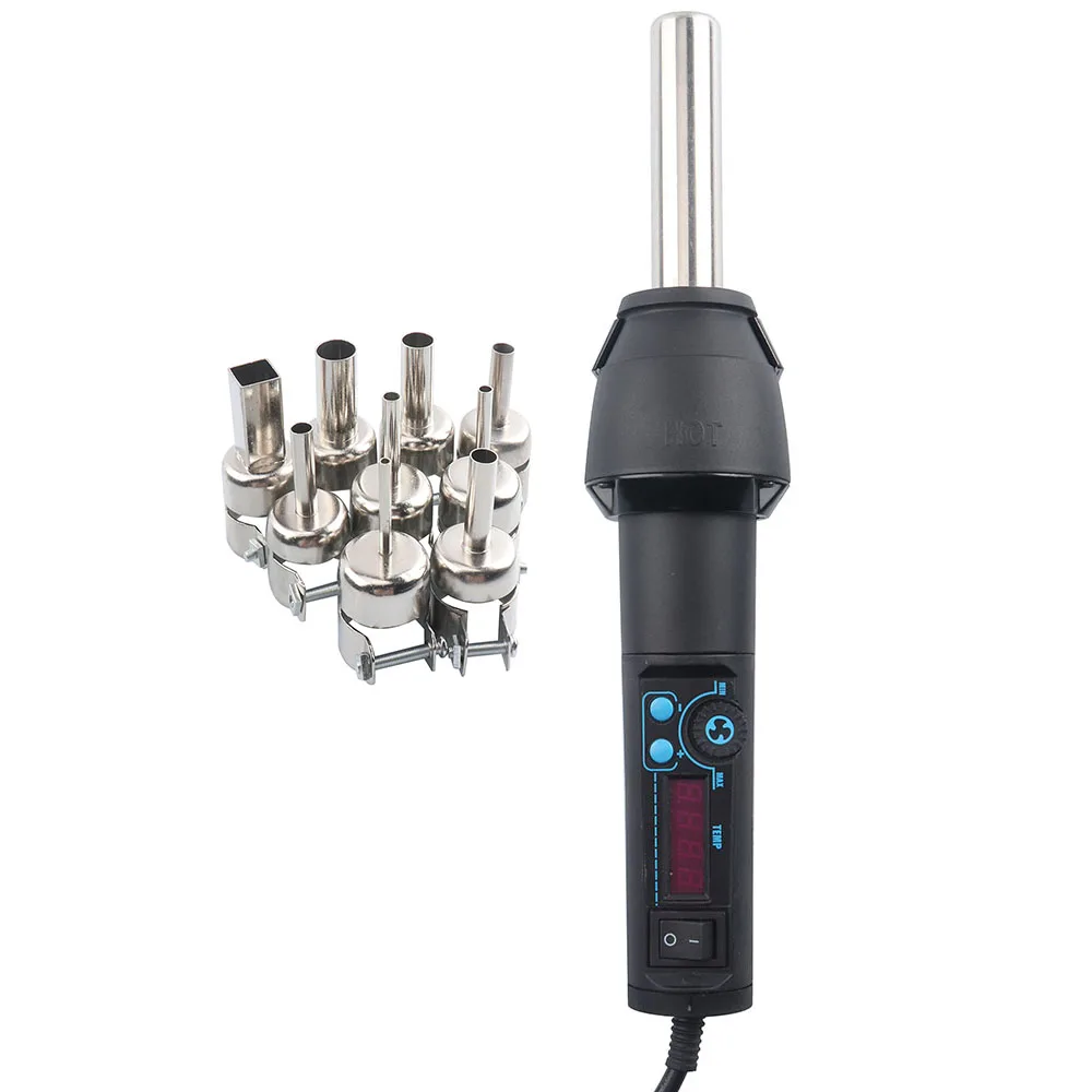 Fast 650W LCD Adjustable Electronic Hot Air Gun Desoldering Station IC SMD BGA + Nozzle 650W