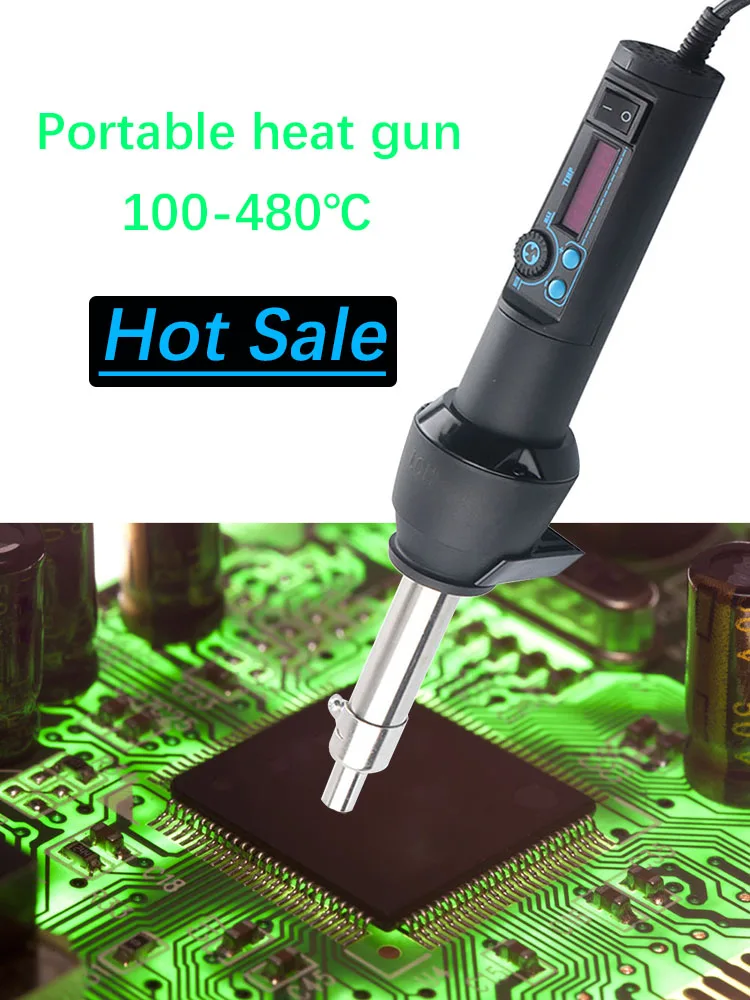 Fast 650W LCD Adjustable Electronic Hot Air Gun Desoldering Station IC SMD BGA + Nozzle 650W