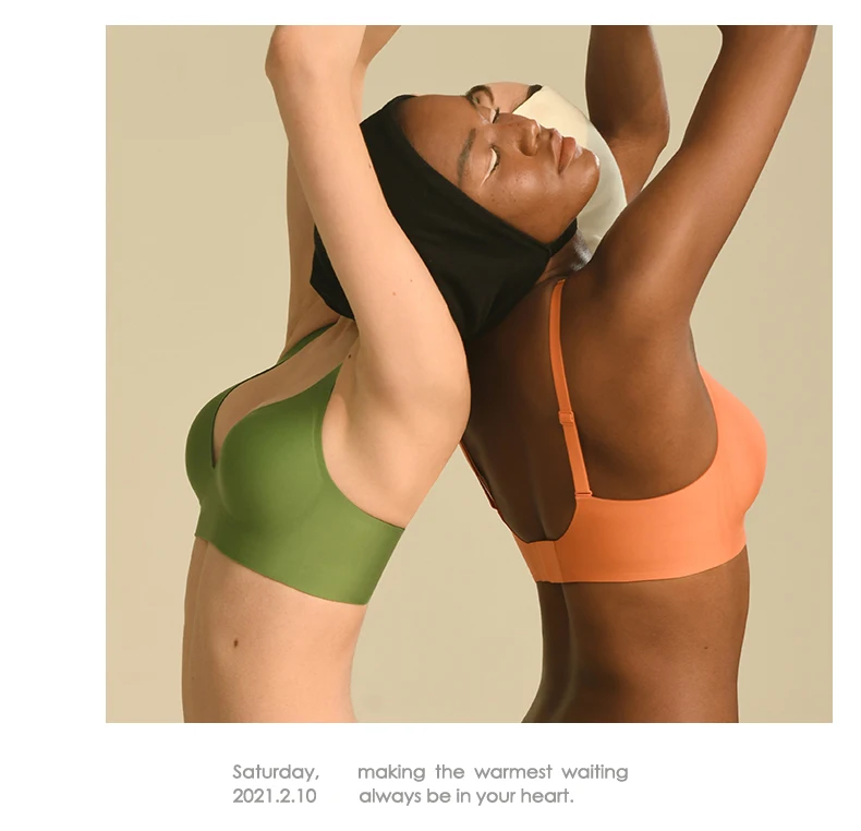 SUJIIN Sexy Bras for Women Plunge Wireless Seamless Invisible Padded Push Up Bras Comfortable Smoothing Female Bralettes MX074
