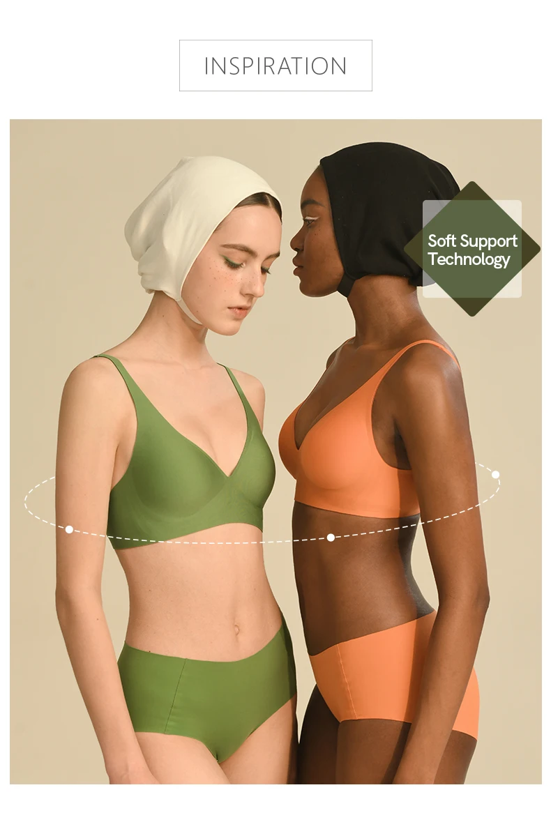SUJIIN Sexy Bras for Women Plunge Wireless Seamless Invisible Padded Push Up Bras Comfortable Smoothing Female Bralettes MX074