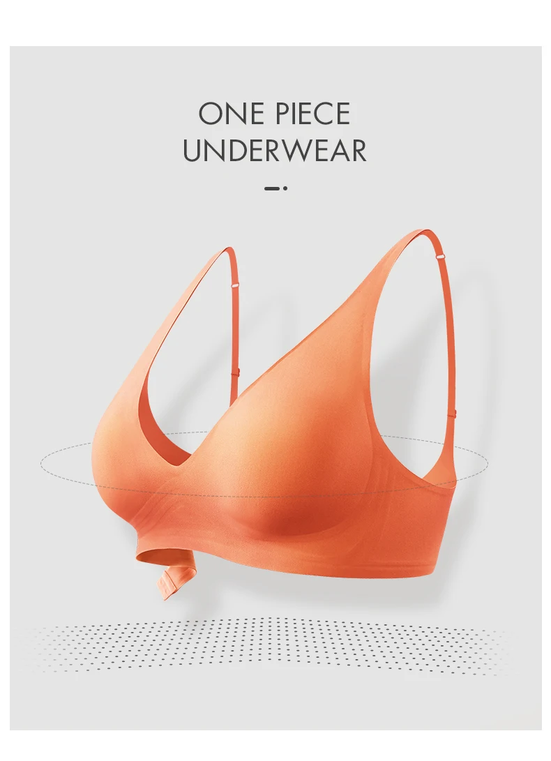 SUJIIN Sexy Bras for Women Plunge Wireless Seamless Invisible Padded Push Up Bras Comfortable Smoothing Female Bralettes MX074