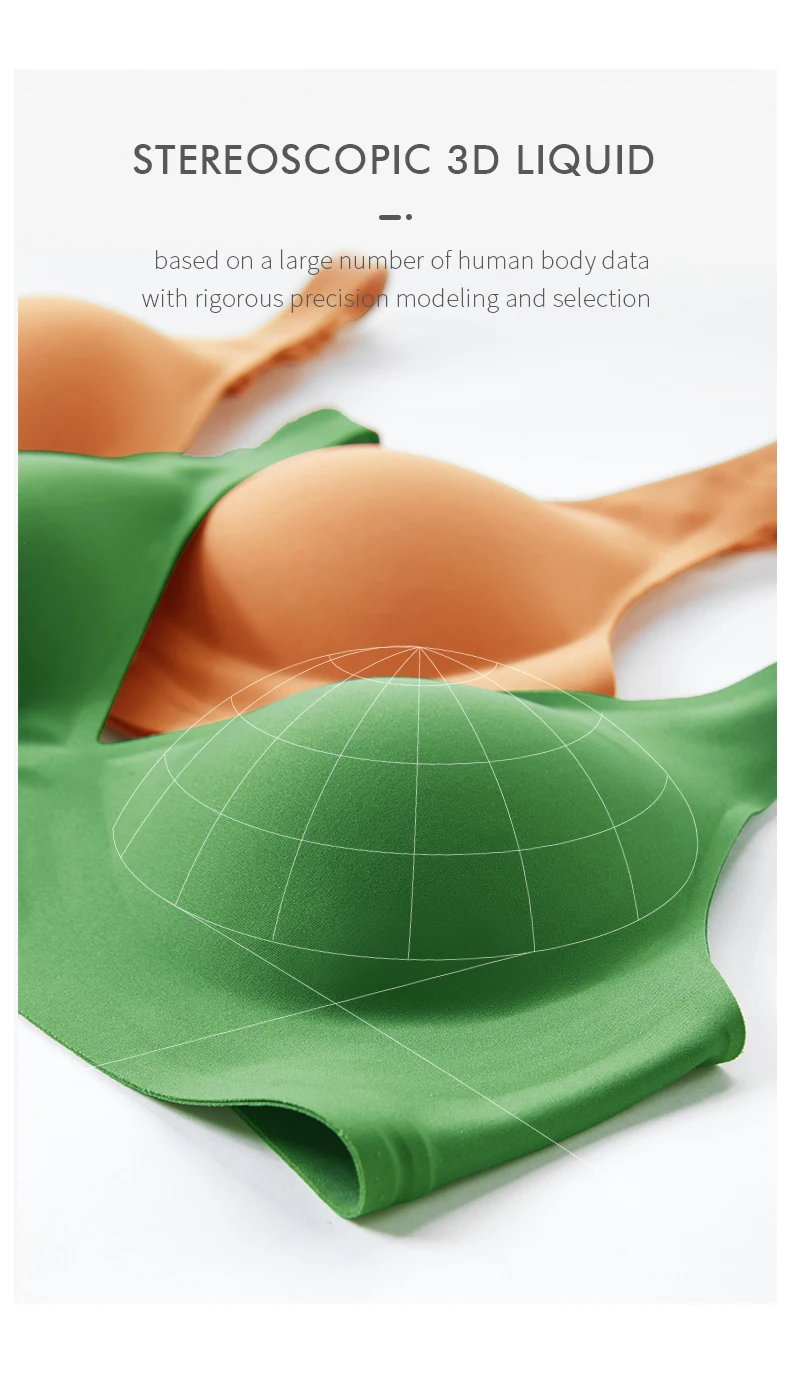 SUJIIN Sexy Bras for Women Plunge Wireless Seamless Invisible Padded Push Up Bras Comfortable Smoothing Female Bralettes MX074